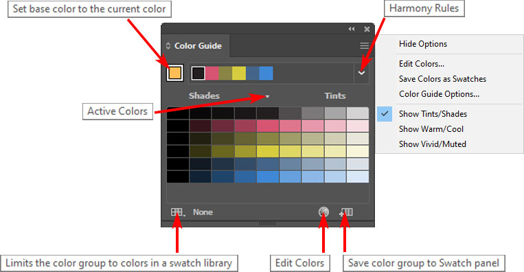 Adobe Illustrators' Swatches palette window