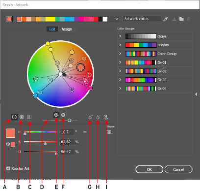 The Edit side of the Edit Colors Module
